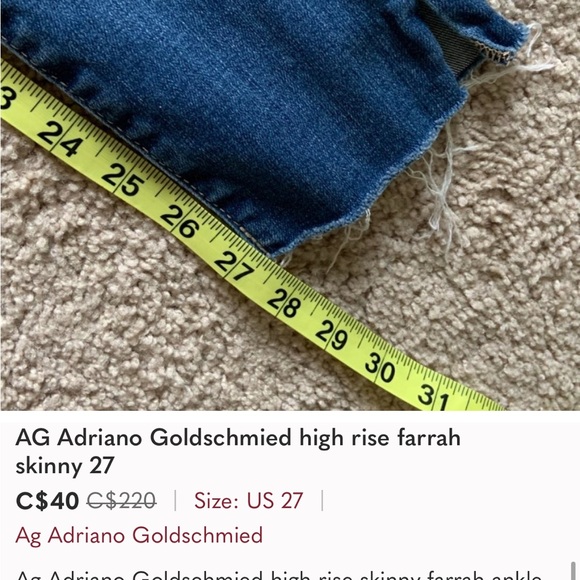 AG Adriano Goldschmied high rise farrah skinny 27 - Picture 5 of 9